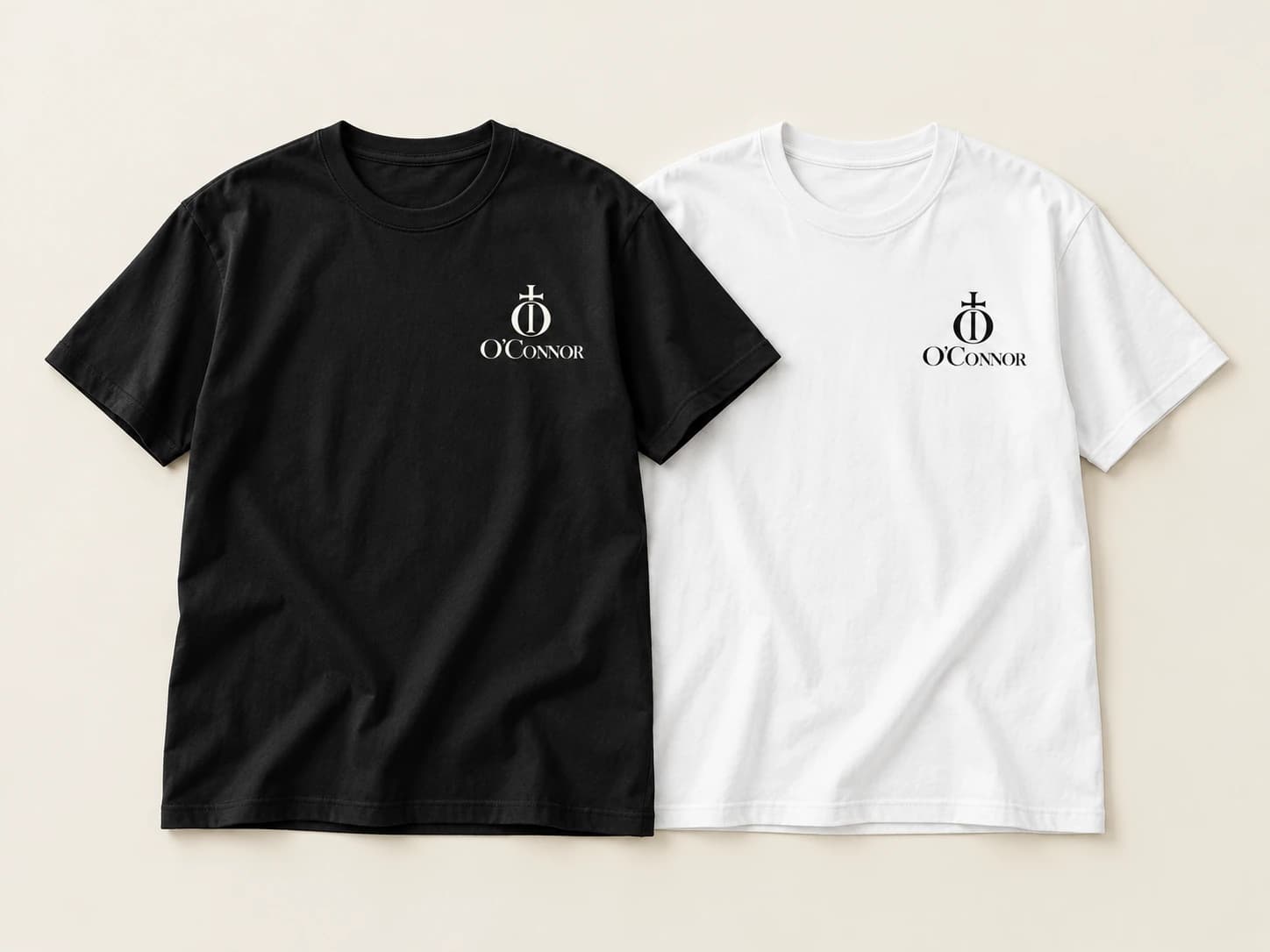 Black and white O’Connor logo T-shirts