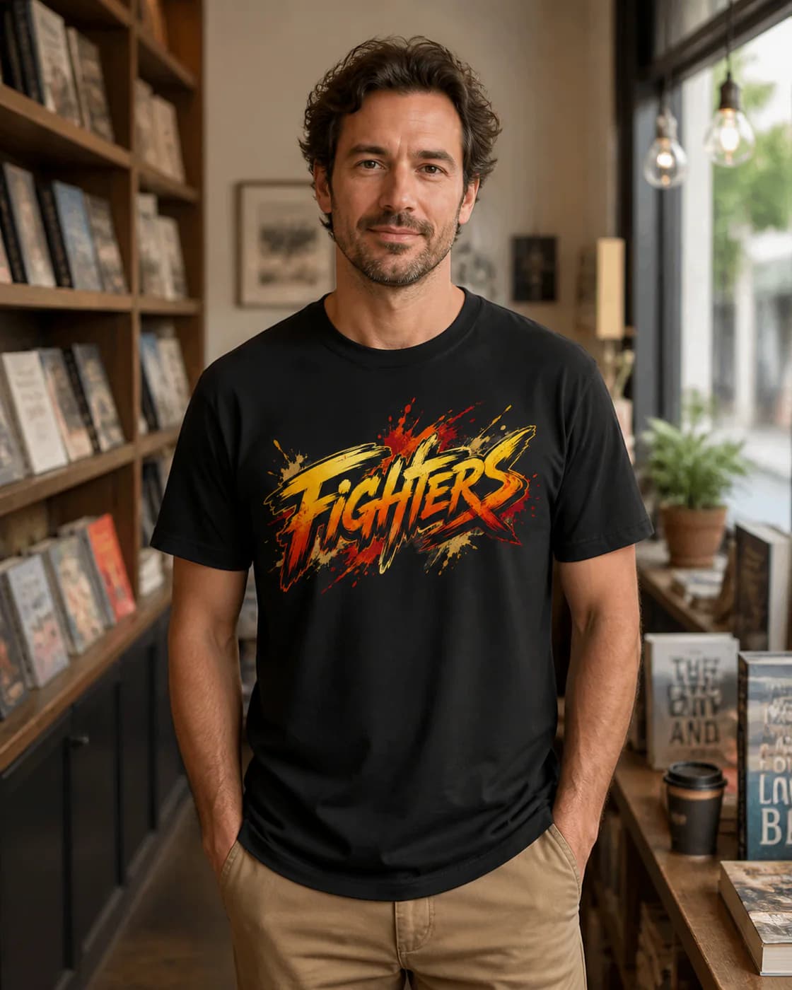 Brazilian Jiu Jitsu Men black cotton tee person front mockup