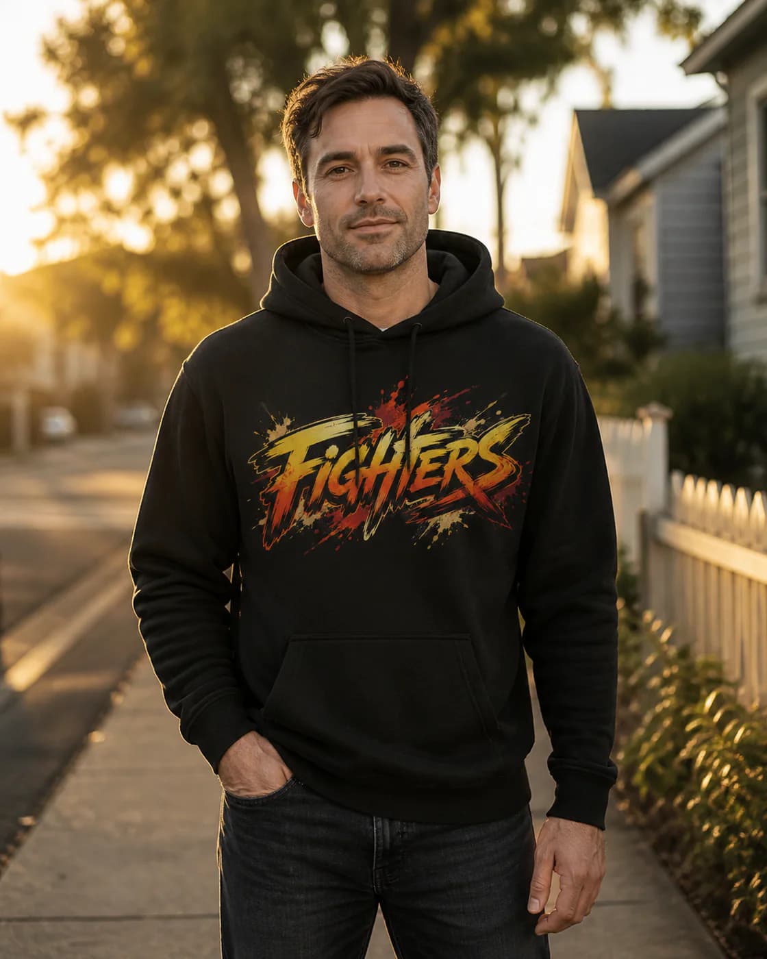 Brazilian Jiu Jitsu Men black hoodie person front mockup