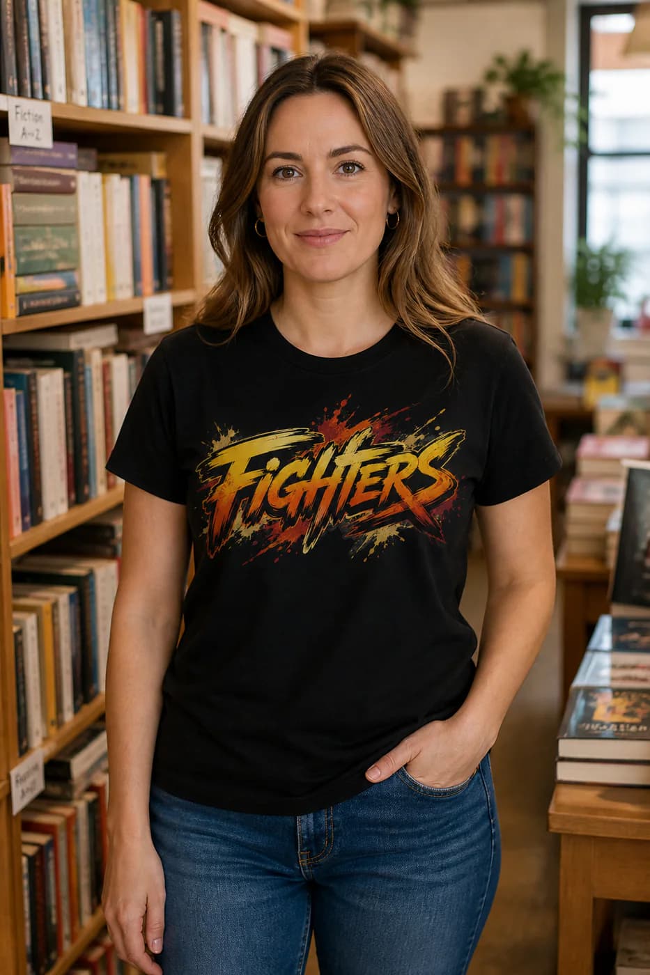 Taekwondo Women black cotton tee person front mockup
