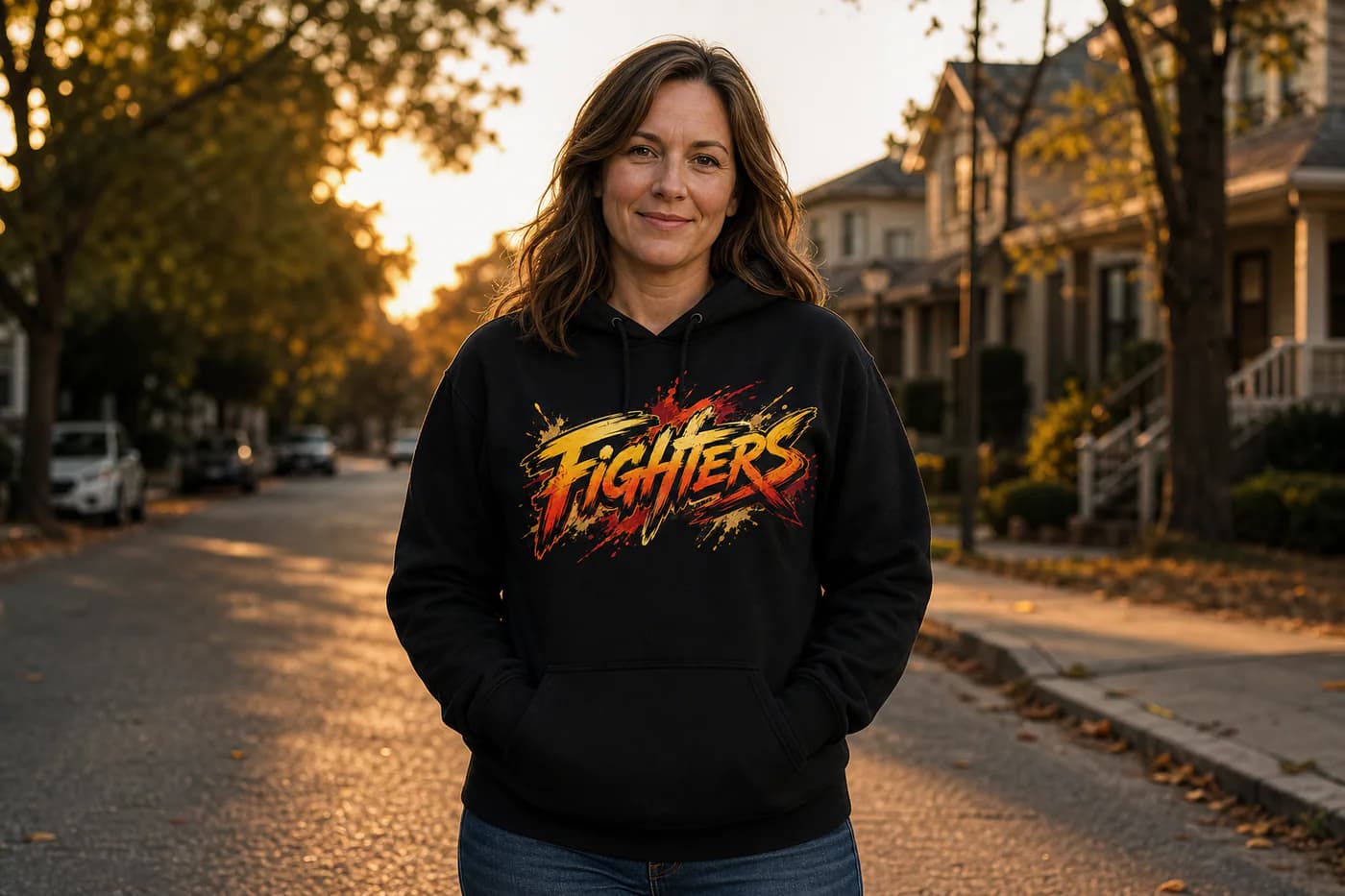 Taekwondo Women black hoodie person front mockup