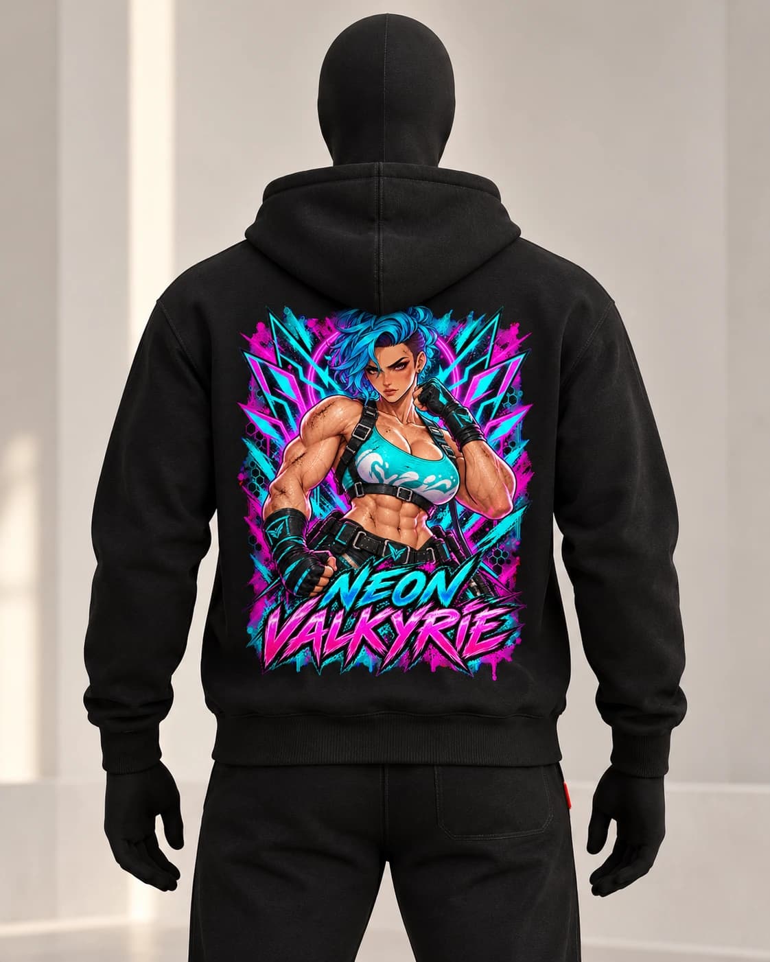 Neon Valkyrie · Gymrats Dark Series · Black · back