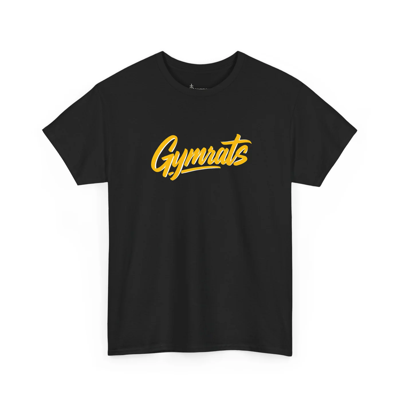 Blonde Fury black cotton tee garment front mockup