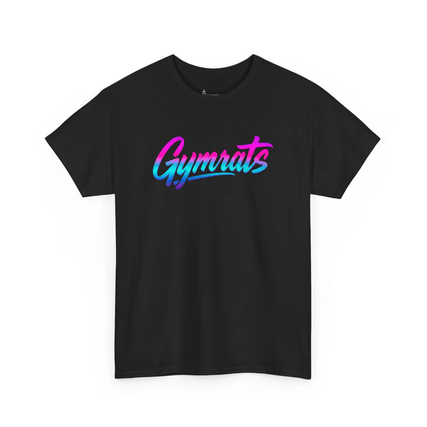 Neon Valkyrie black cotton tee garment front mockup