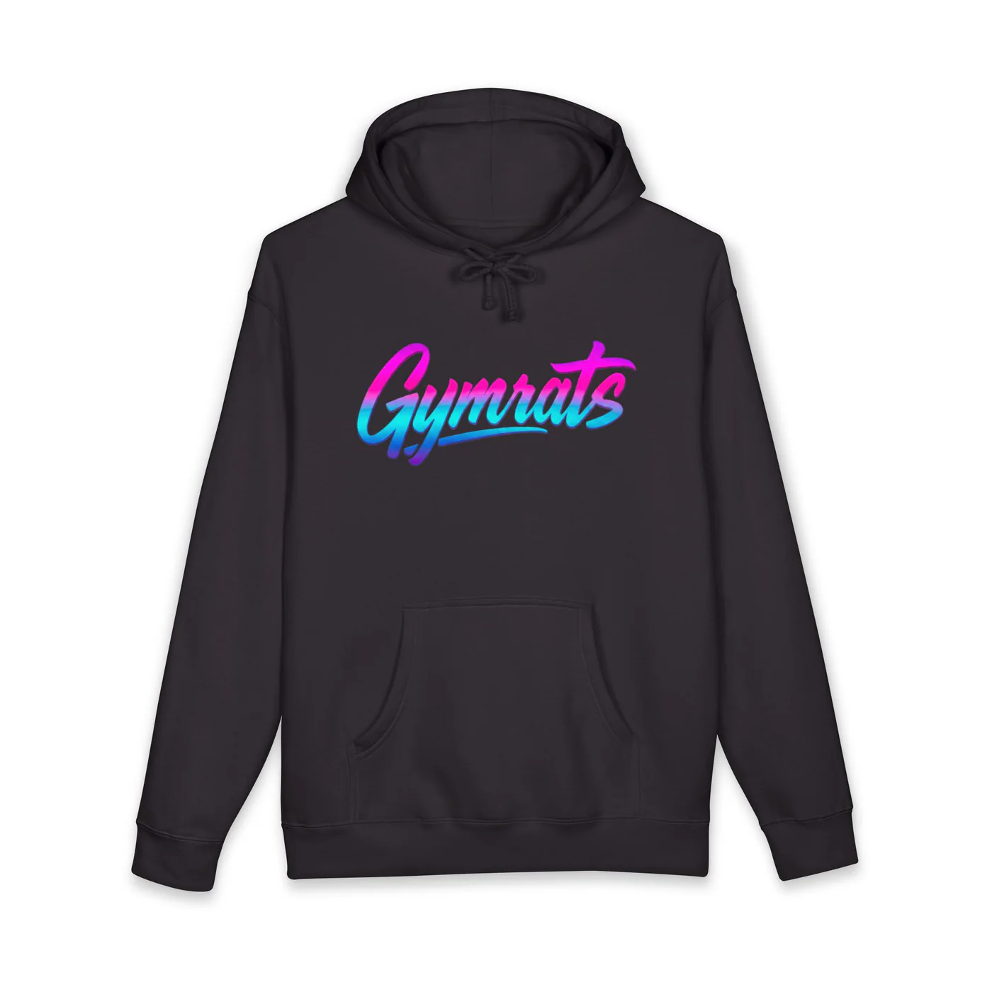 Neon Valkyrie black hoodie garment front mockup