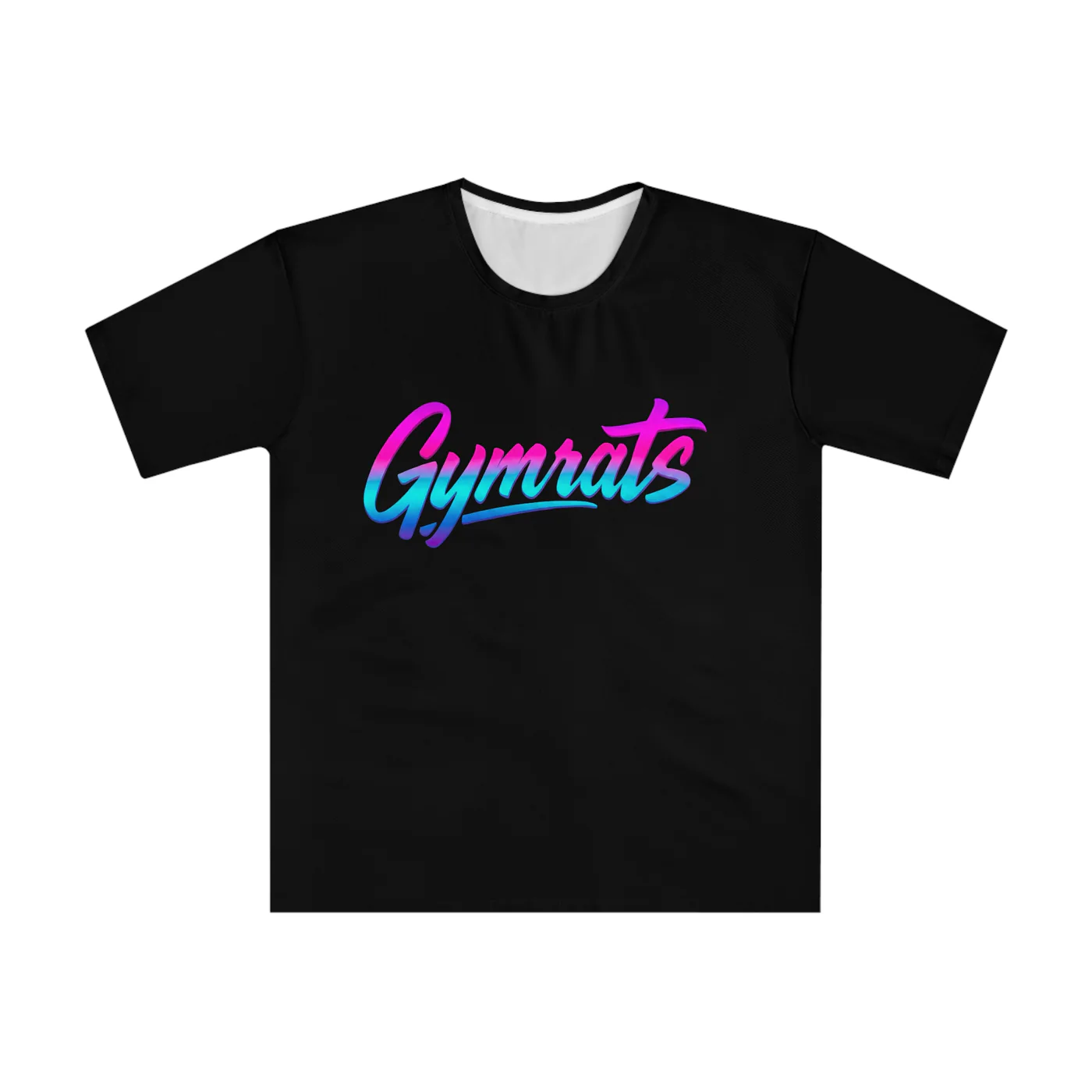 Neon Valkyrie black performance tee garment front mockup
