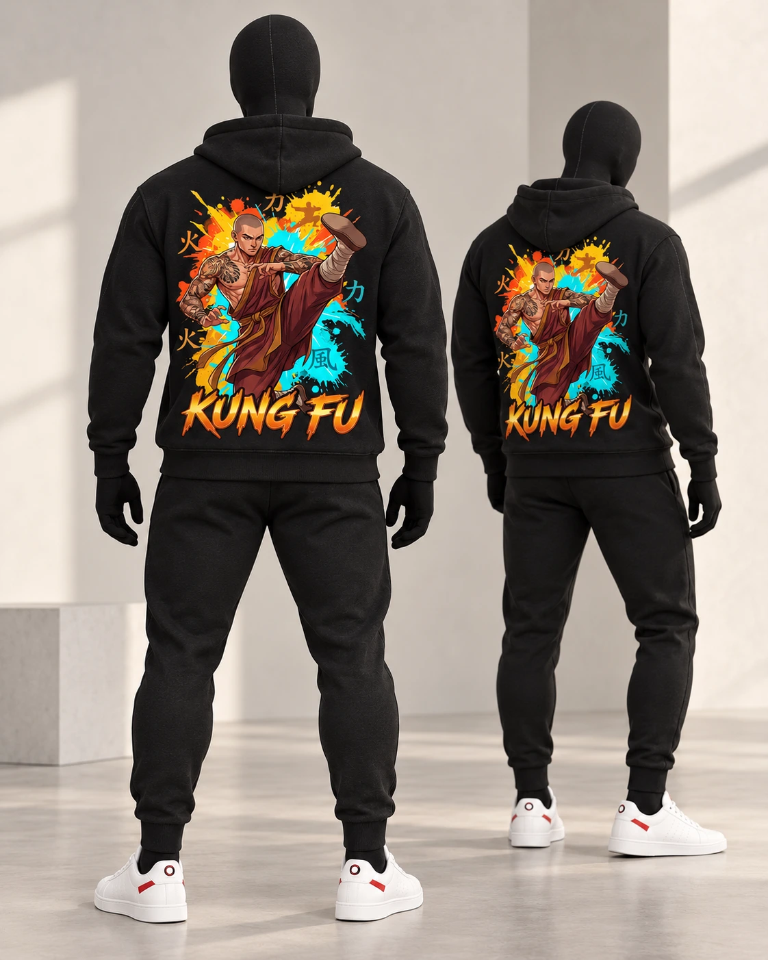 Kung Fu · Fighters · Black · back