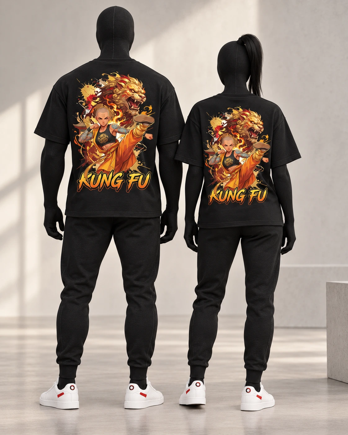 Kung Fu · Fighters · Black · back