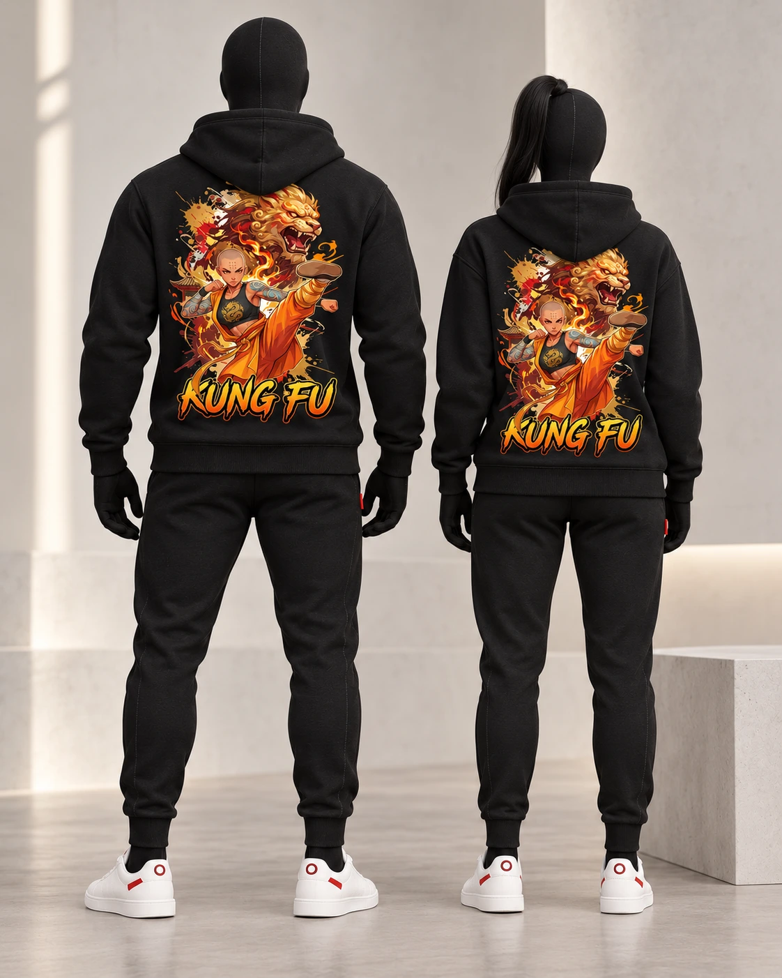 Kung Fu · Fighters · Black · back