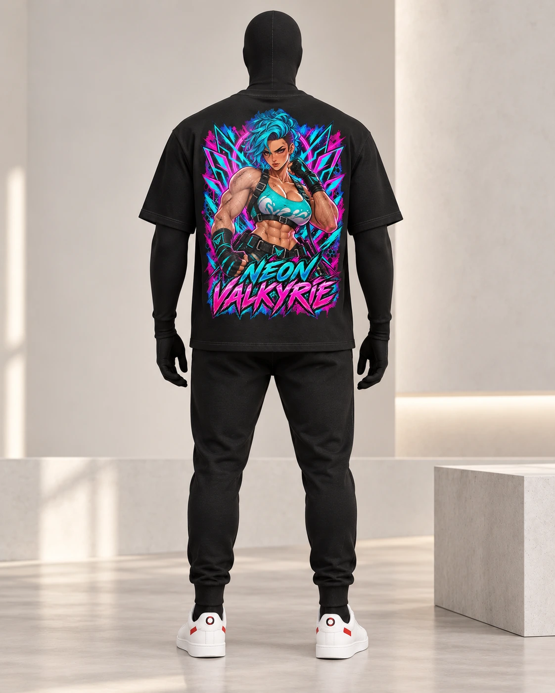 Neon Valkyrie · Gymrats Dark Series · Black · back