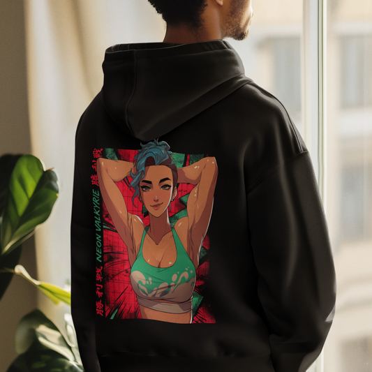 Neon Valkyrie – Hoodie premium unisexe streetwear & fitness