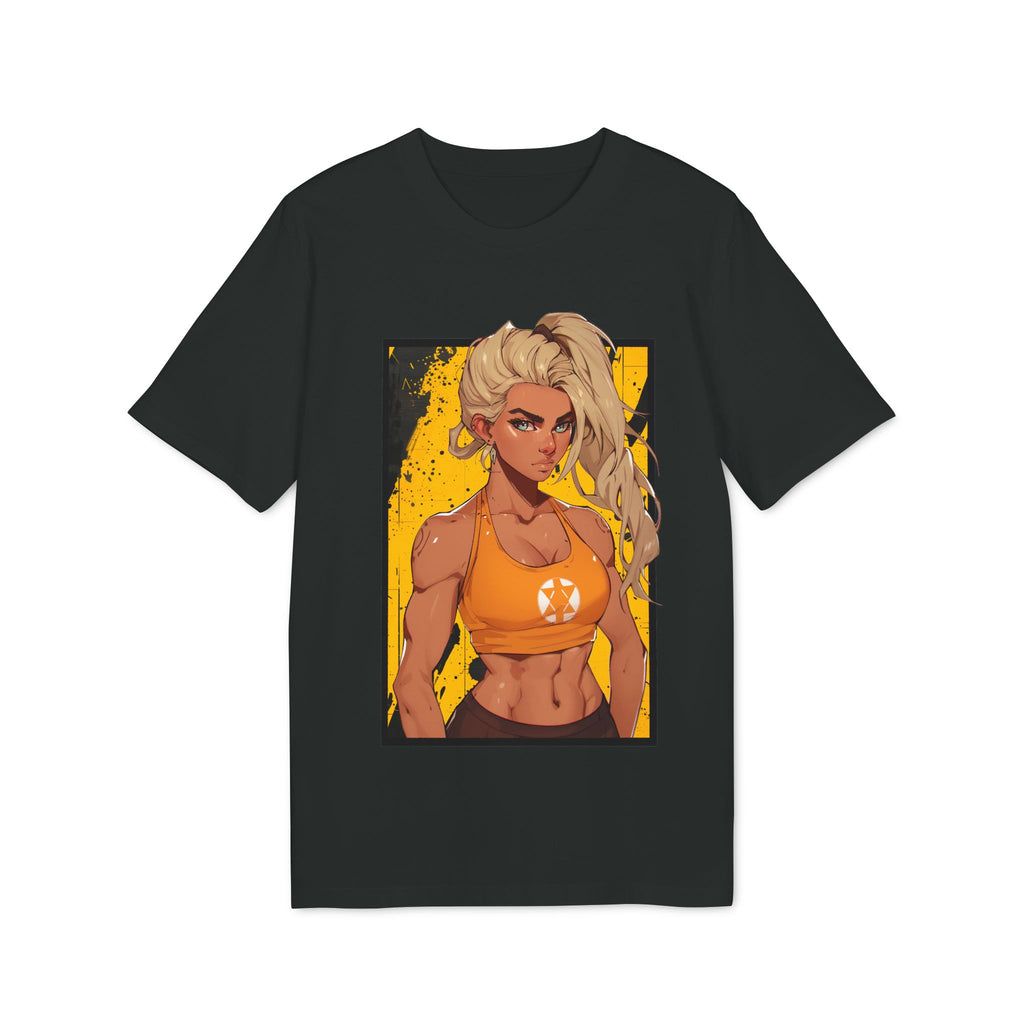 Blonde Fury anime girl workout T-shirt – O’Connor street style