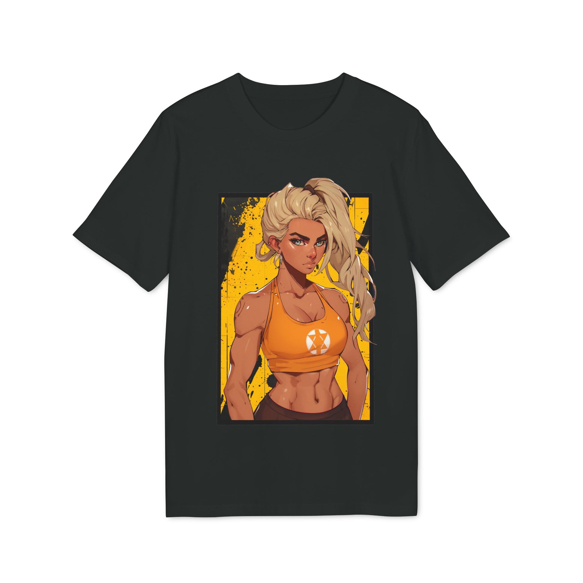 Blonde Fury anime girl workout T-shirt – O’Connor street style