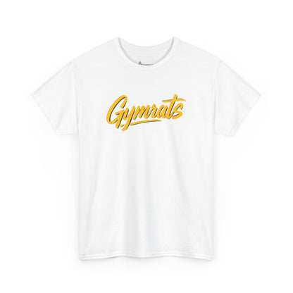 Blonde Fury cotton t-shirt front view white with Gymrats logo - anime gym apparel