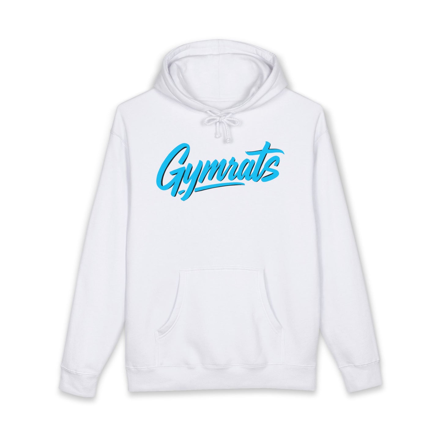 Blue Viper hoodie front view white with Gymrats logo - anime gym apparel