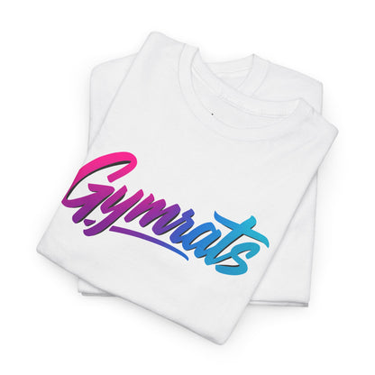 Candy Crusher folded white cotton t-shirt showing Gymrats collection logo
