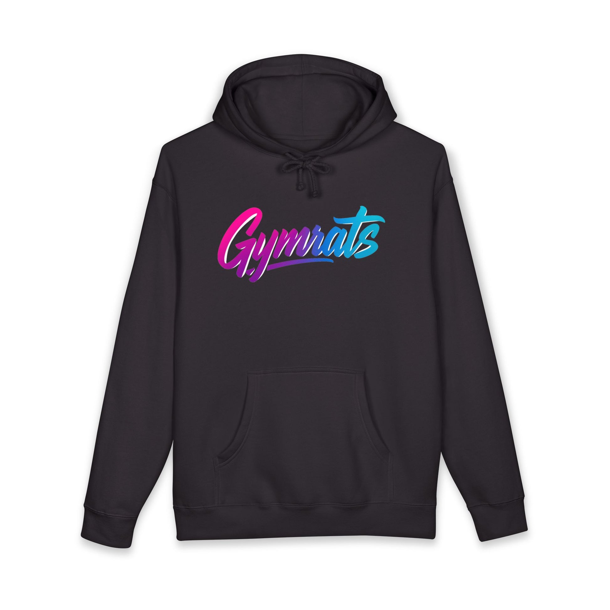 Candy Crusher hoodie front view black with Gymrats logo - anime gym apparel