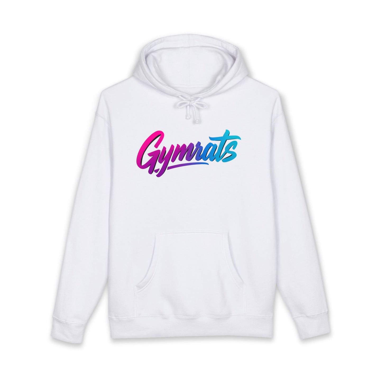 Candy Crusher hoodie front view white with Gymrats logo - anime gym apparel