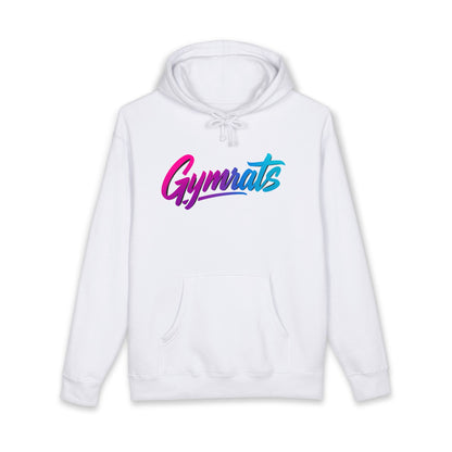 Candy Crusher hoodie front view white with Gymrats logo - anime gym apparel