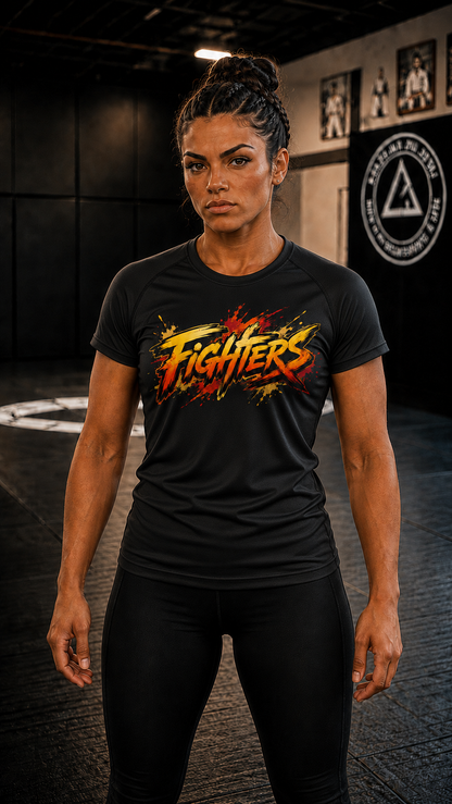 Women wearing Brazilian Jiu Jitsu anime performance-tee - O'Connor Fighters collection