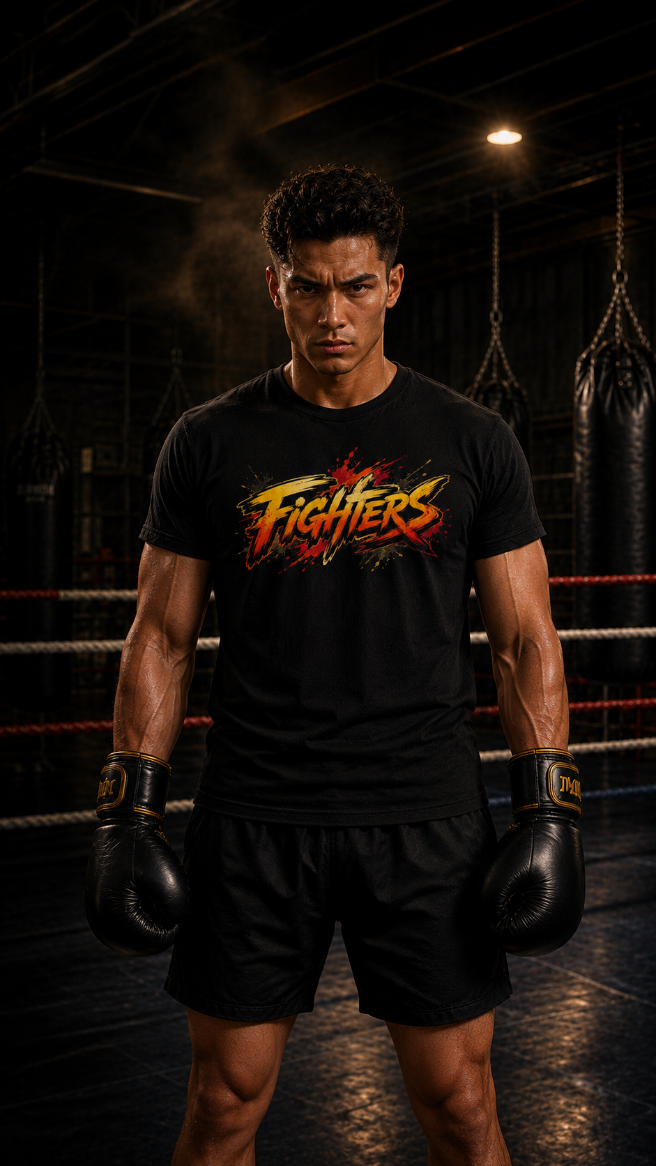 Men wearing Boxing anime cotton-tee - O'Connor Fighters collection