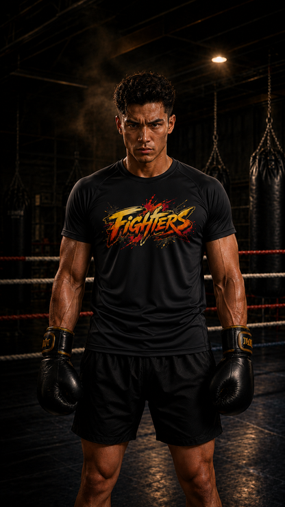 Men wearing Boxing anime performance-tee - O'Connor Fighters collection