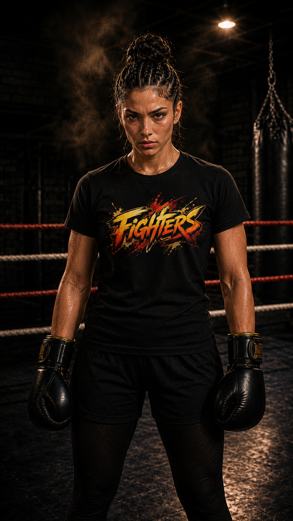 Women wearing Boxing anime cotton-tee - O'Connor Fighters collection
