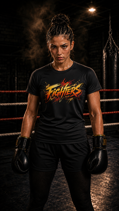Women wearing Boxing anime performance-tee - O'Connor Fighters collection
