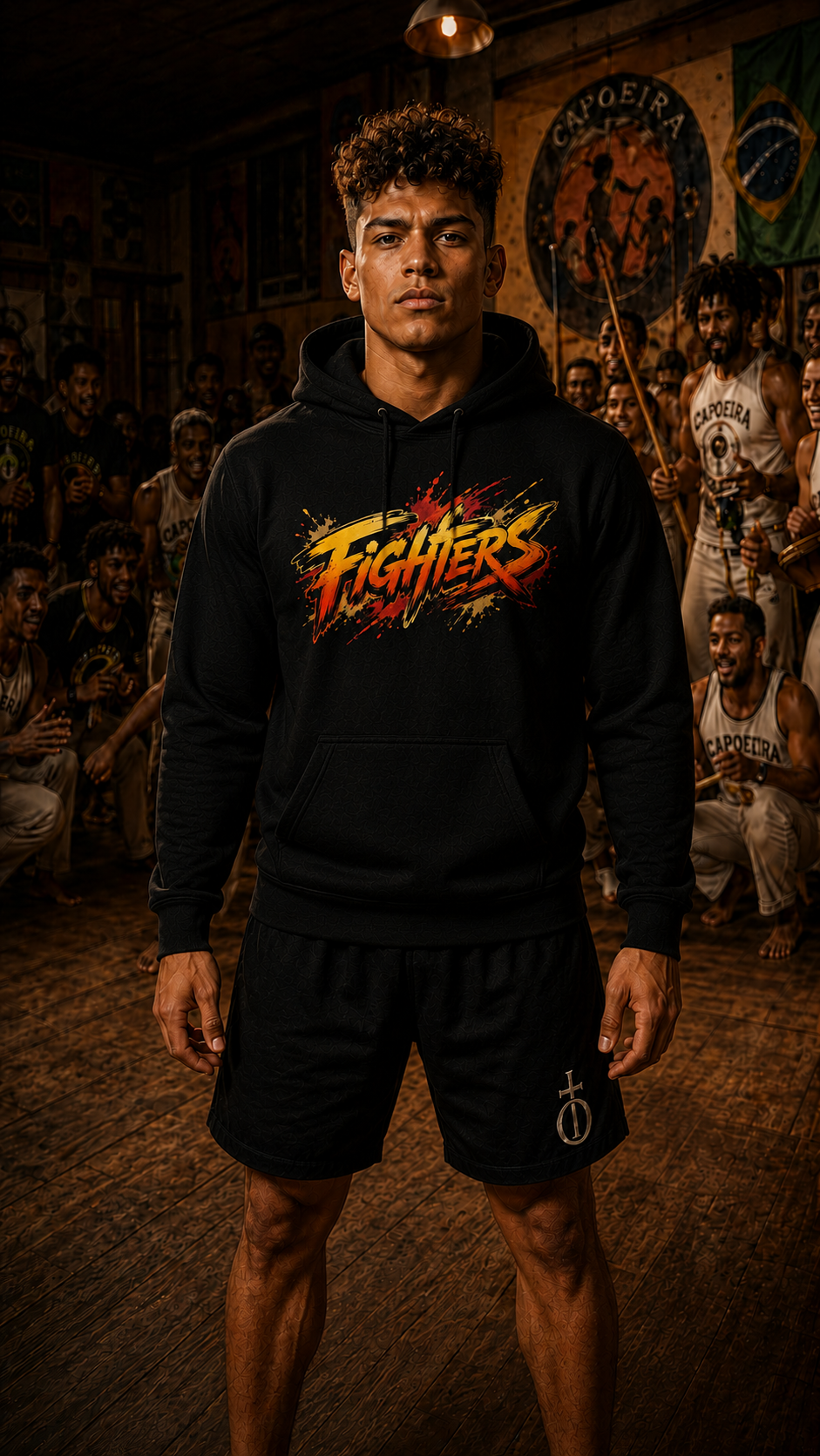 Men wearing Capoeira anime hoodie - O'Connor Fighters collection