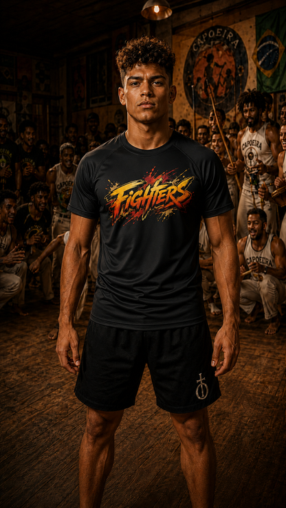 Men wearing Capoeira anime performance-tee - O'Connor Fighters collection