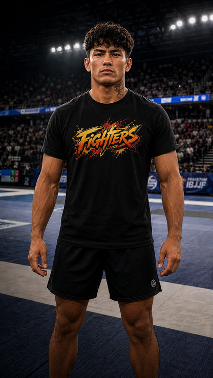 Men wearing Grappling anime cotton-tee - O'Connor Fighters collection
