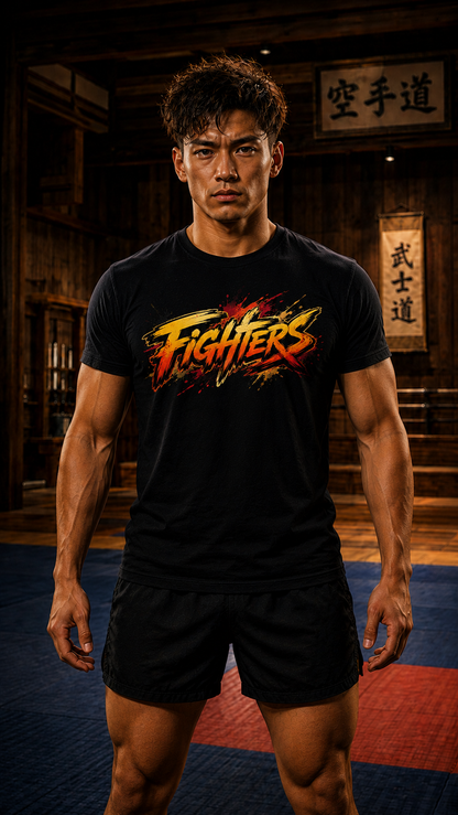 Men wearing Karate anime cotton-tee - O'Connor Fighters collection
