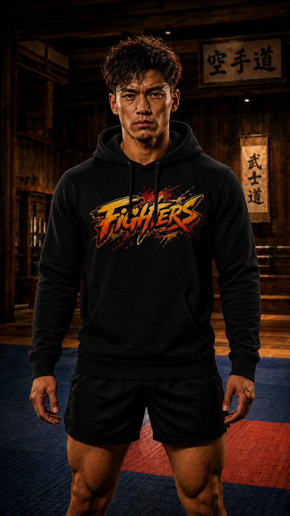 Men wearing Karate anime hoodie - O'Connor Fighters collection