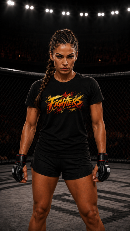 Women wearing MMA anime cotton-tee - O'Connor Fighters collection