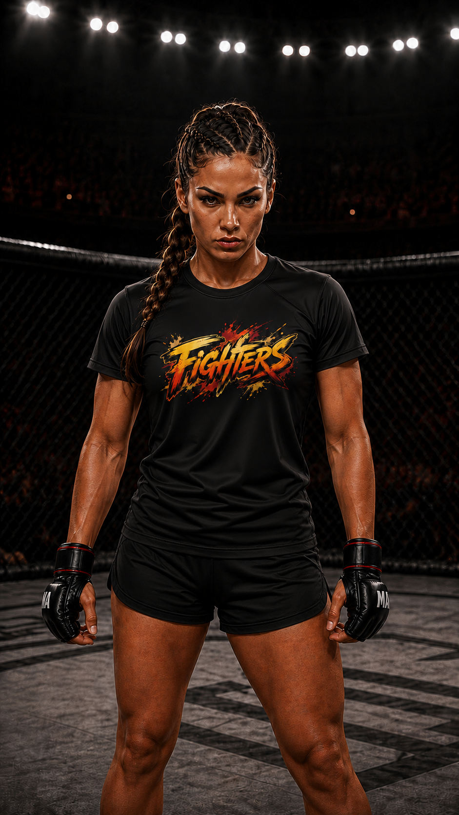 Women wearing MMA anime performance-tee - O'Connor Fighters collection