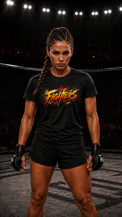 Women wearing MMA anime performance-tee - O'Connor Fighters collection