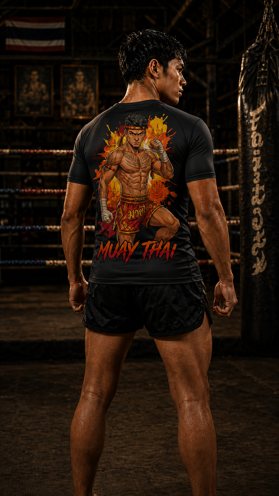 Men wearing Muay Thai anime performance-tee - O'Connor Fighters collection