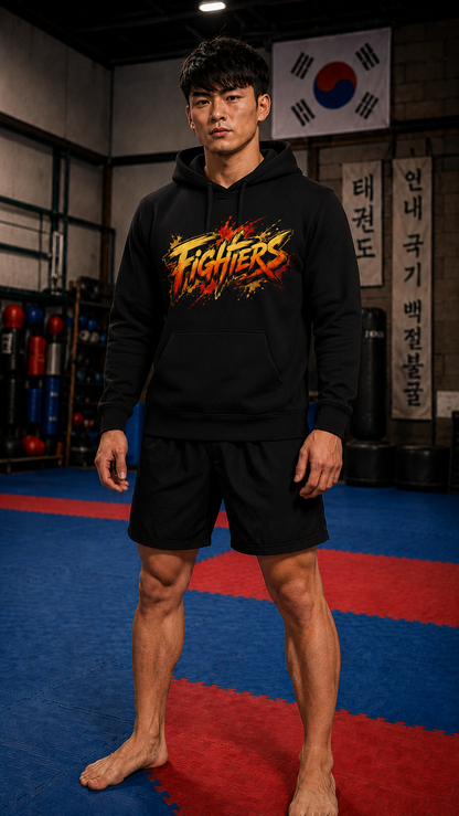 Men wearing Taekwondo anime hoodie - O'Connor Fighters collection