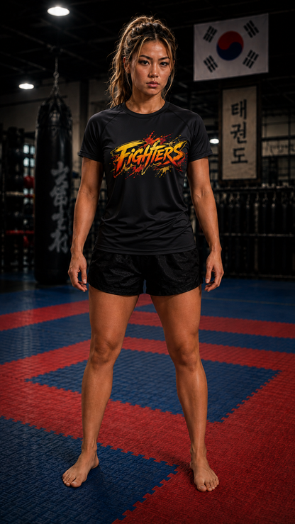 Women wearing Taekwondo anime performance-tee - O'Connor Fighters collection