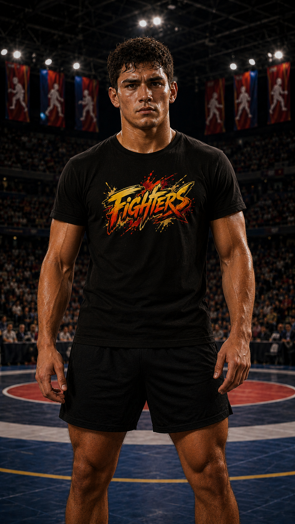 Men wearing Wrestling anime cotton-tee - O'Connor Fighters collection