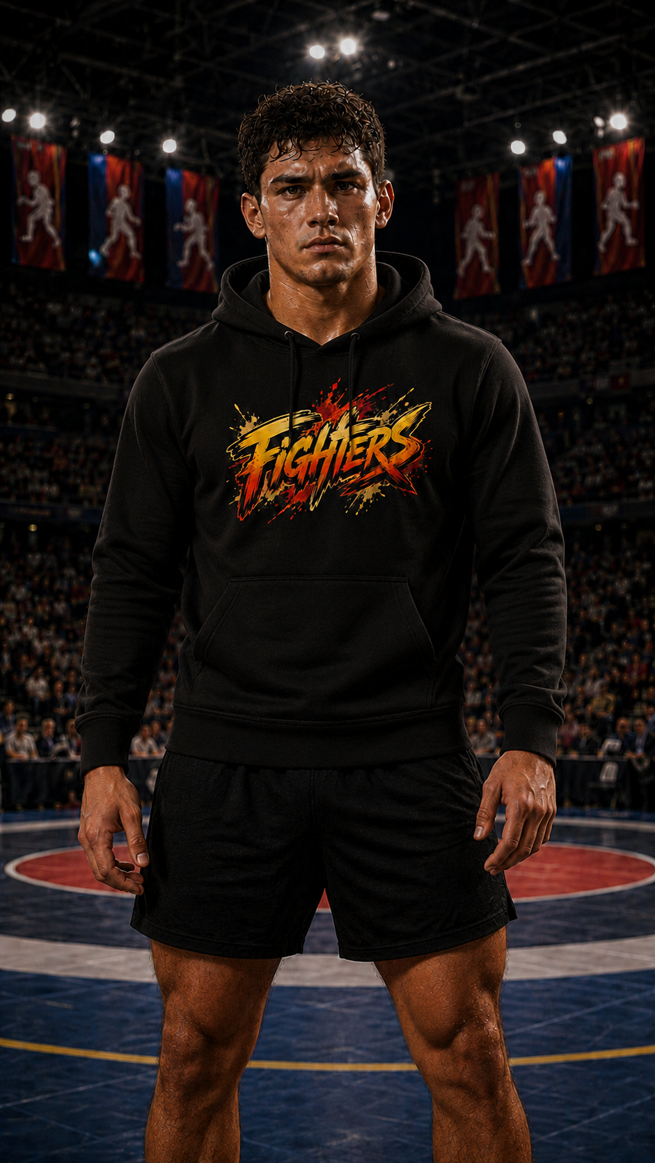 Men wearing Wrestling anime hoodie - O'Connor Fighters collection