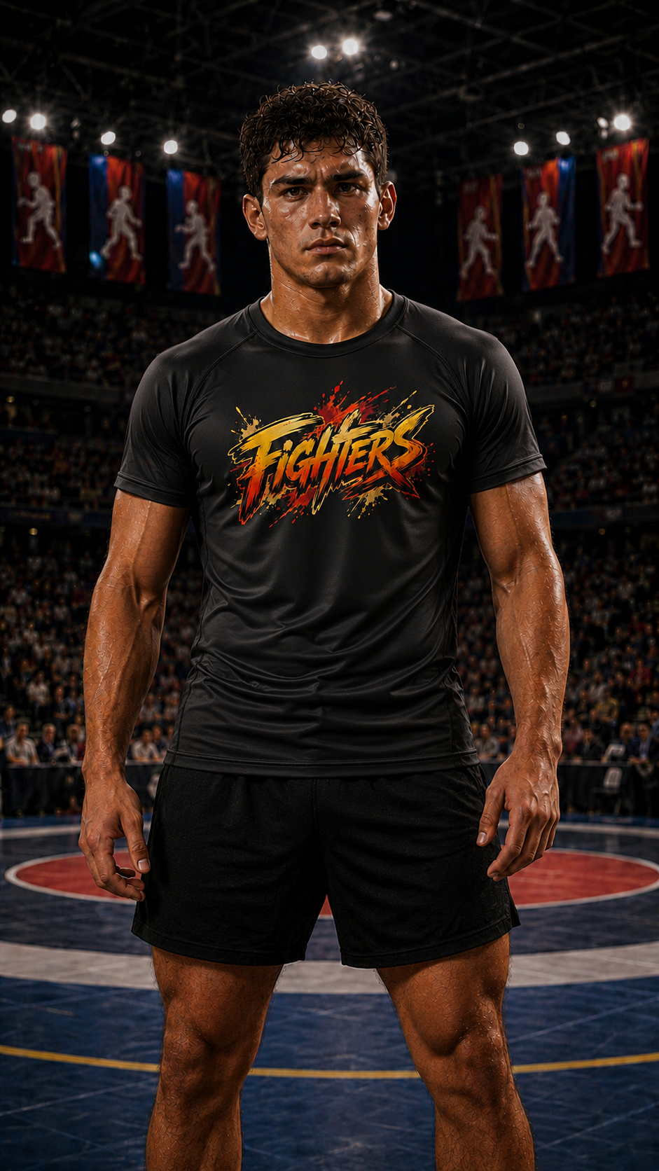 Men wearing Wrestling anime performance-tee - O'Connor Fighters collection