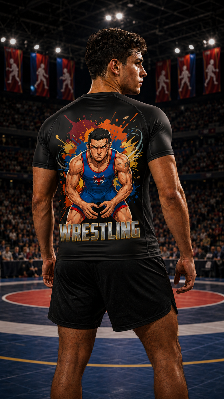 Men wearing Wrestling anime performance-tee - O'Connor Fighters collection
