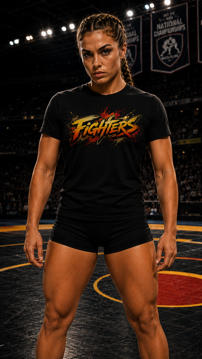 Women wearing Wrestling anime cotton-tee - O'Connor Fighters collection