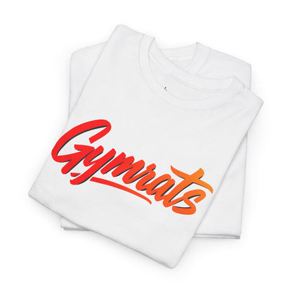 Wild Ember folded white cotton t-shirt showing Gymrats collection logo