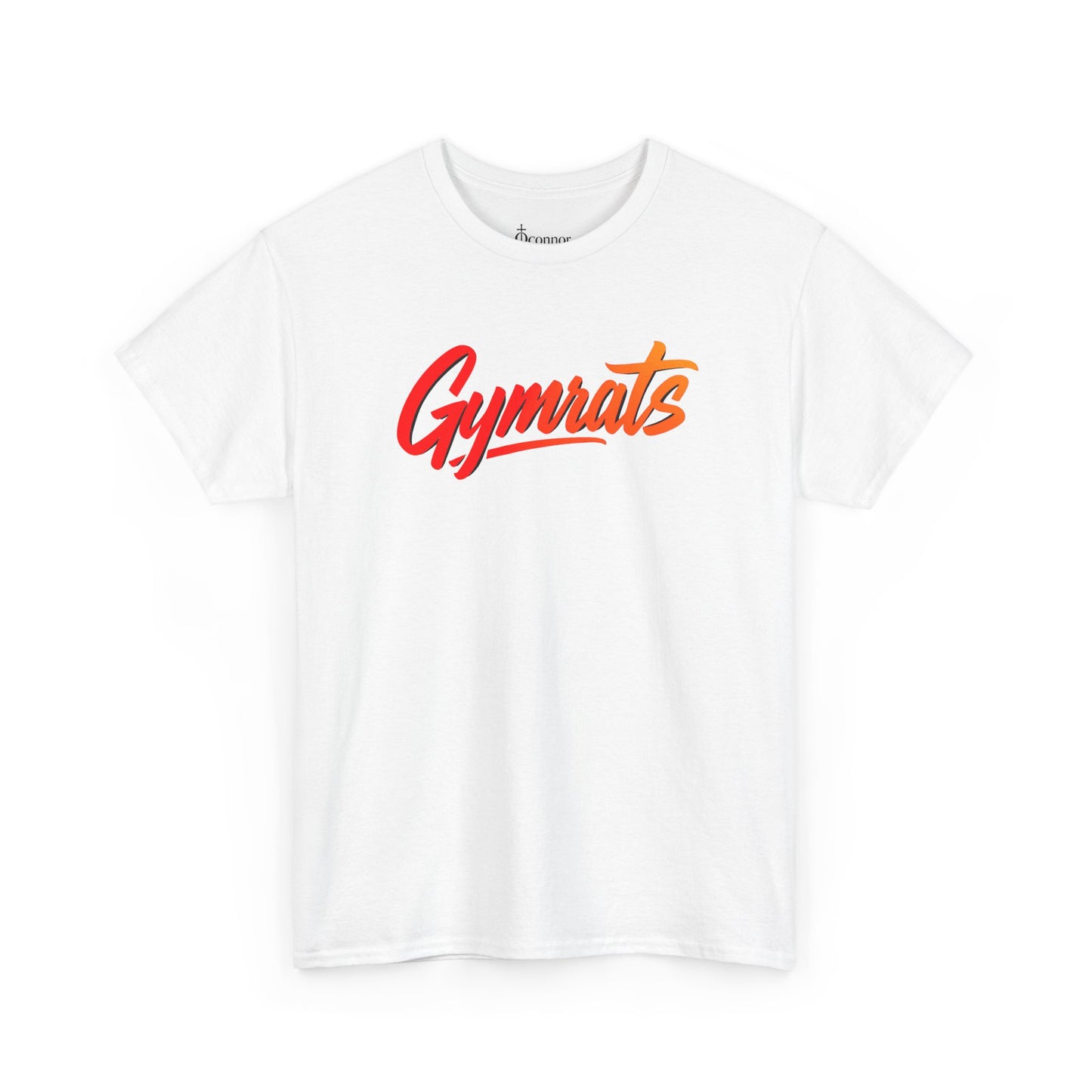 Wild Ember cotton t-shirt front view white with Gymrats logo - anime gym apparel
